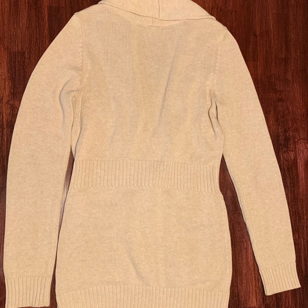 Fossil Beige Button Down Sweater With Collar - image 3